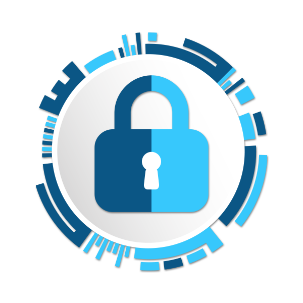 Protected data icon with lock over top.